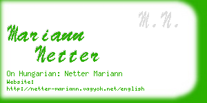 mariann netter business card